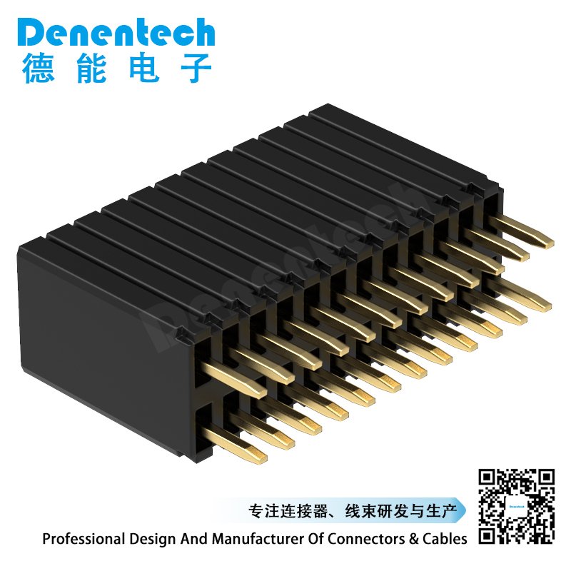 Denentech low price of  dual row straight 1.27 8.5mm female header吧吧